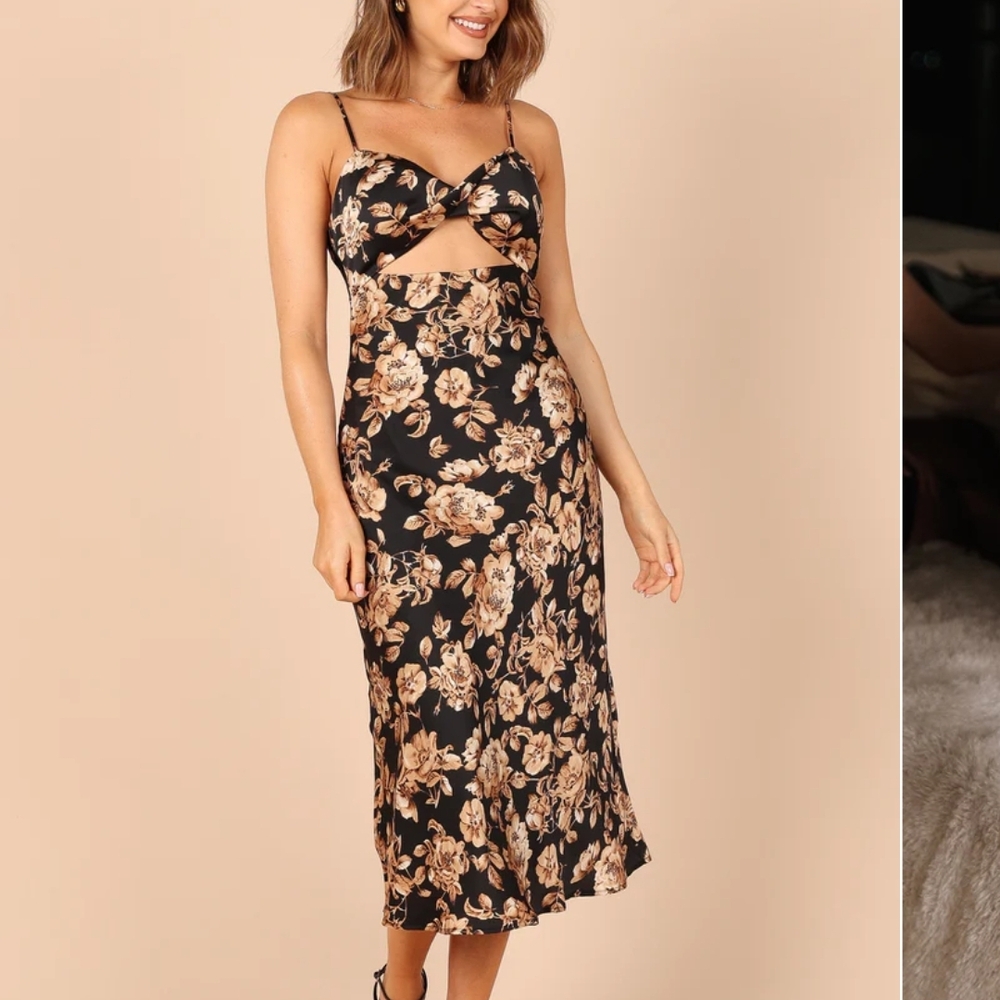 Petal And Pup Floral Blue Midi Dress